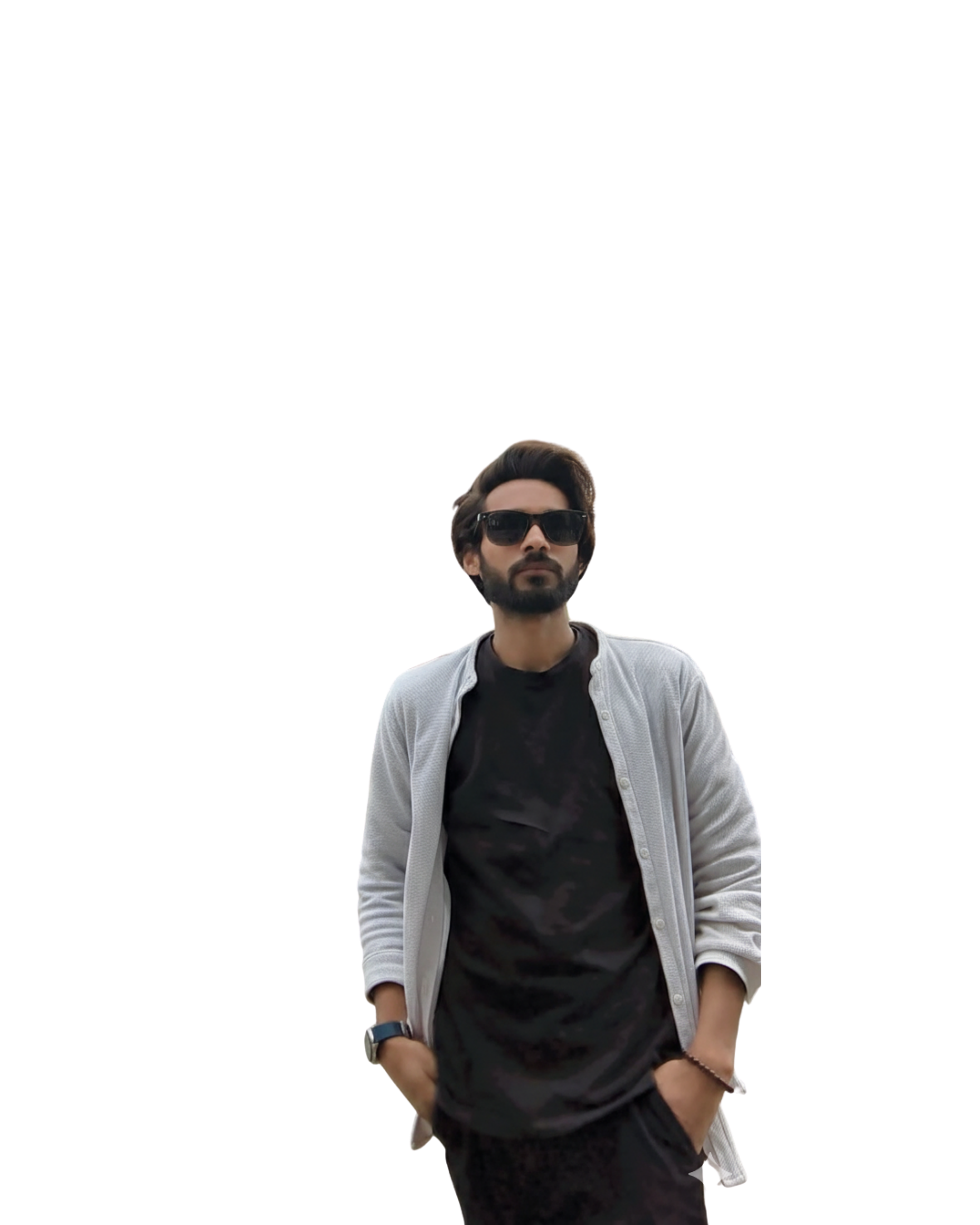 Ayyaz Ali standing in white jacket